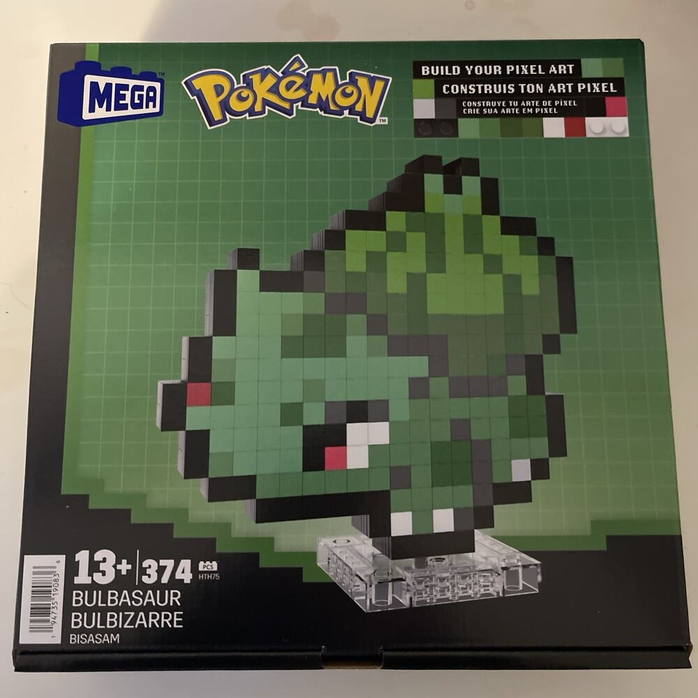 Pokemon Mega Bloks Pixel Art Bulbasaur Collectible Build 374 Pieces Brand NEW